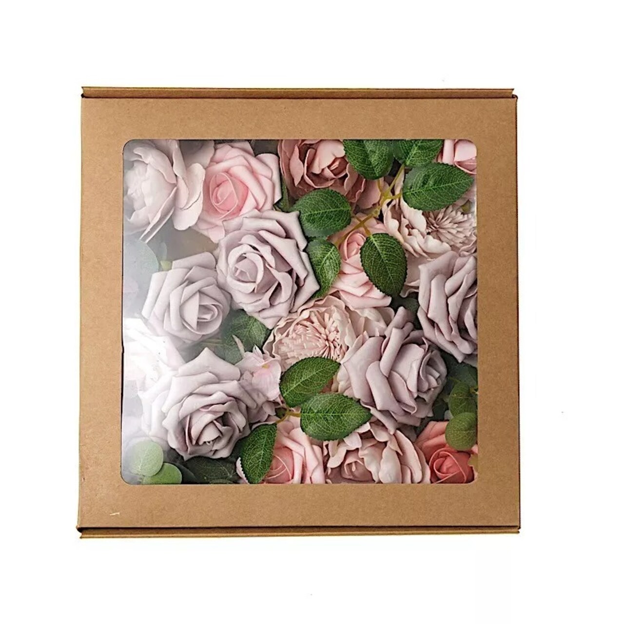 Pink Foam Peonies Roses White Silk Daisies Hydrangeas FAUX FLOWER BOX Party
